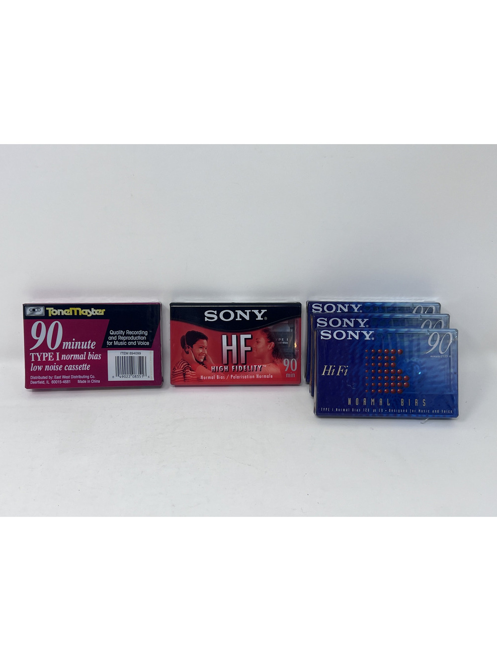 Sony Hi Fi 90 Minute Type I Normal Bias Audio Cassette Tape - Lot of 4